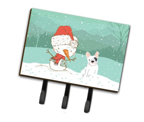Caroline`s Treasures Piebald franceză Bulldog Snowman Lesa de Crăciun sau titular cheie Multicolore Triple