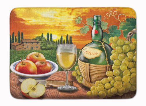 Caroline`s Treasures Soave, apple, vin și brânză Machine lavabil memory foam Mat Multicolore 19 X 27